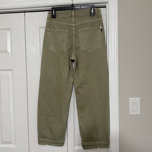 Pilcro The Breaker Barrel Leg Jeans Sz 27 Green Relaxed Pants Anthropologie - Picture 8 of 8